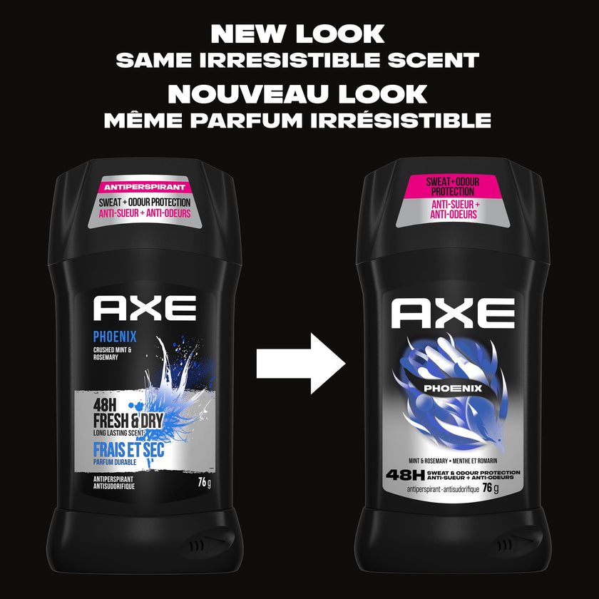 AXE Phoenix Antiperspirant Stick for 48-Hour Sweat and Odour Protection, Crushed Mint & Rosemary, 76g (Pack of 4) 🍁 All In One Marketplace Canada