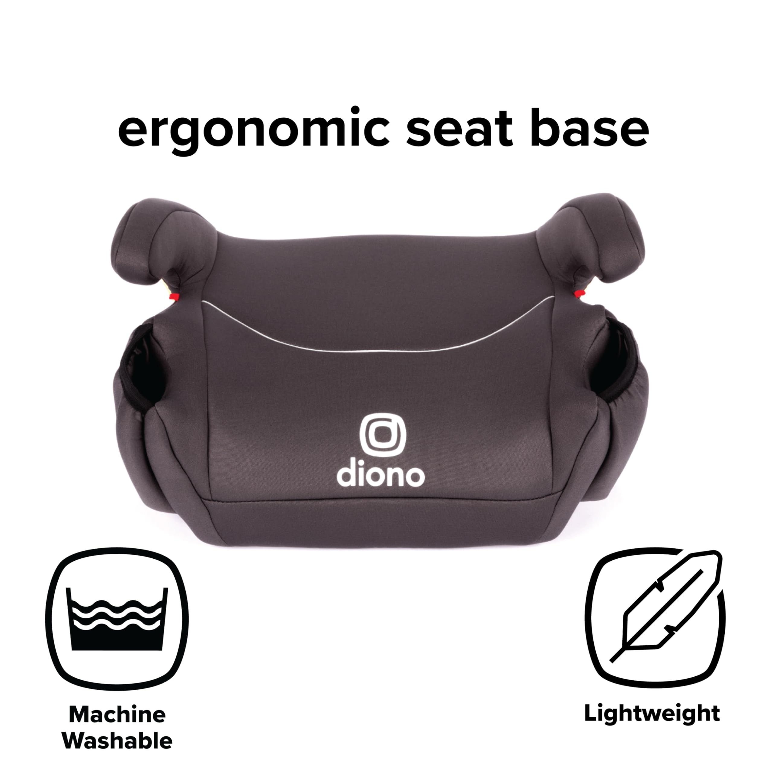 Diono Solana 2022, No Latch, Pack of 2 Backless Booster Car Seats, Lightweight, Machine Washable Covers, Cup Holders, Black Charcoal 🍁 All In One Marketplace Canada