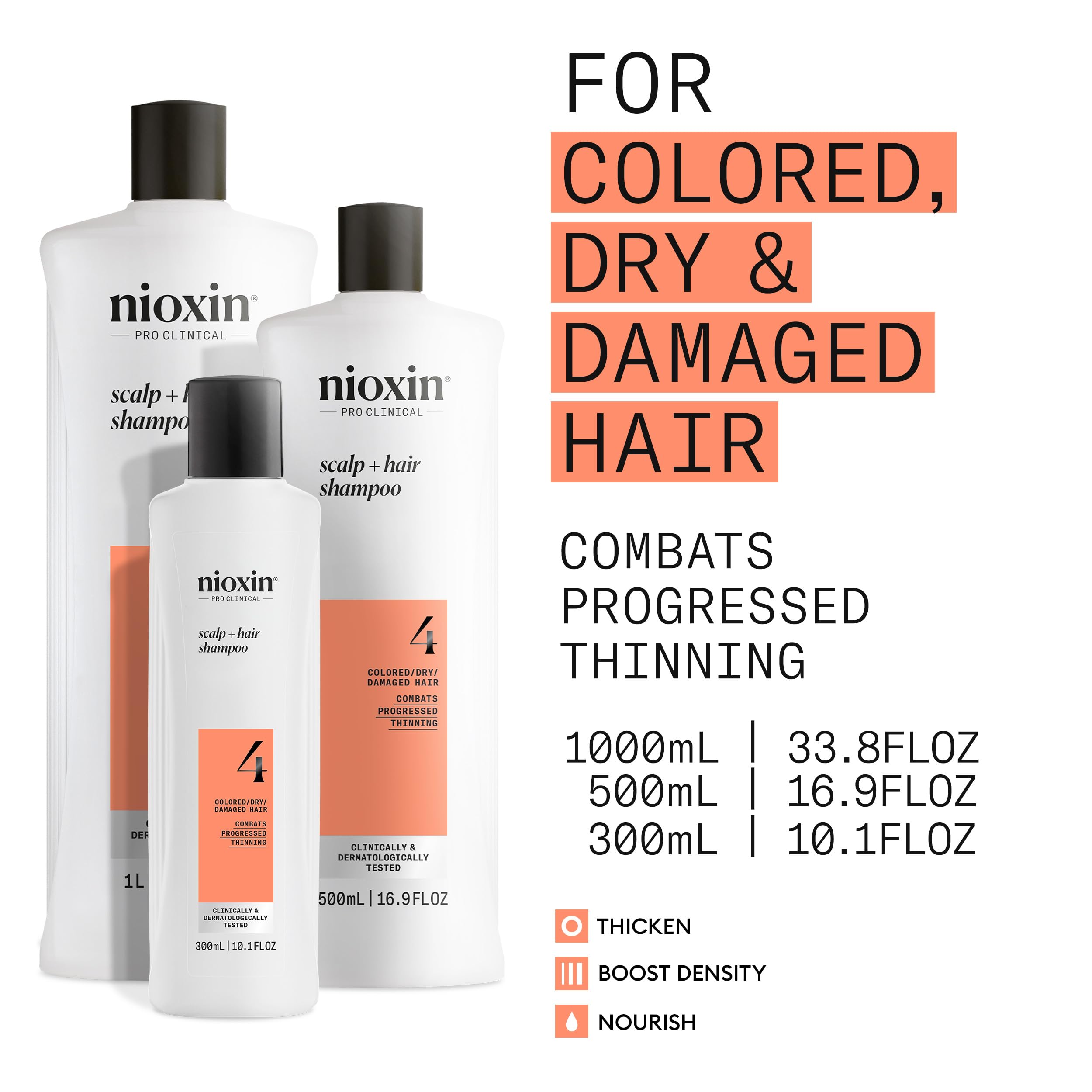 Nioxin System 4 Scalp + Hair Shampoo - Hair Thickening Shampoo For Damaged Hair with Progressed Thinning, 10 fl oz (Packaging May Vary) 🍁 All In One Marketplace Canada