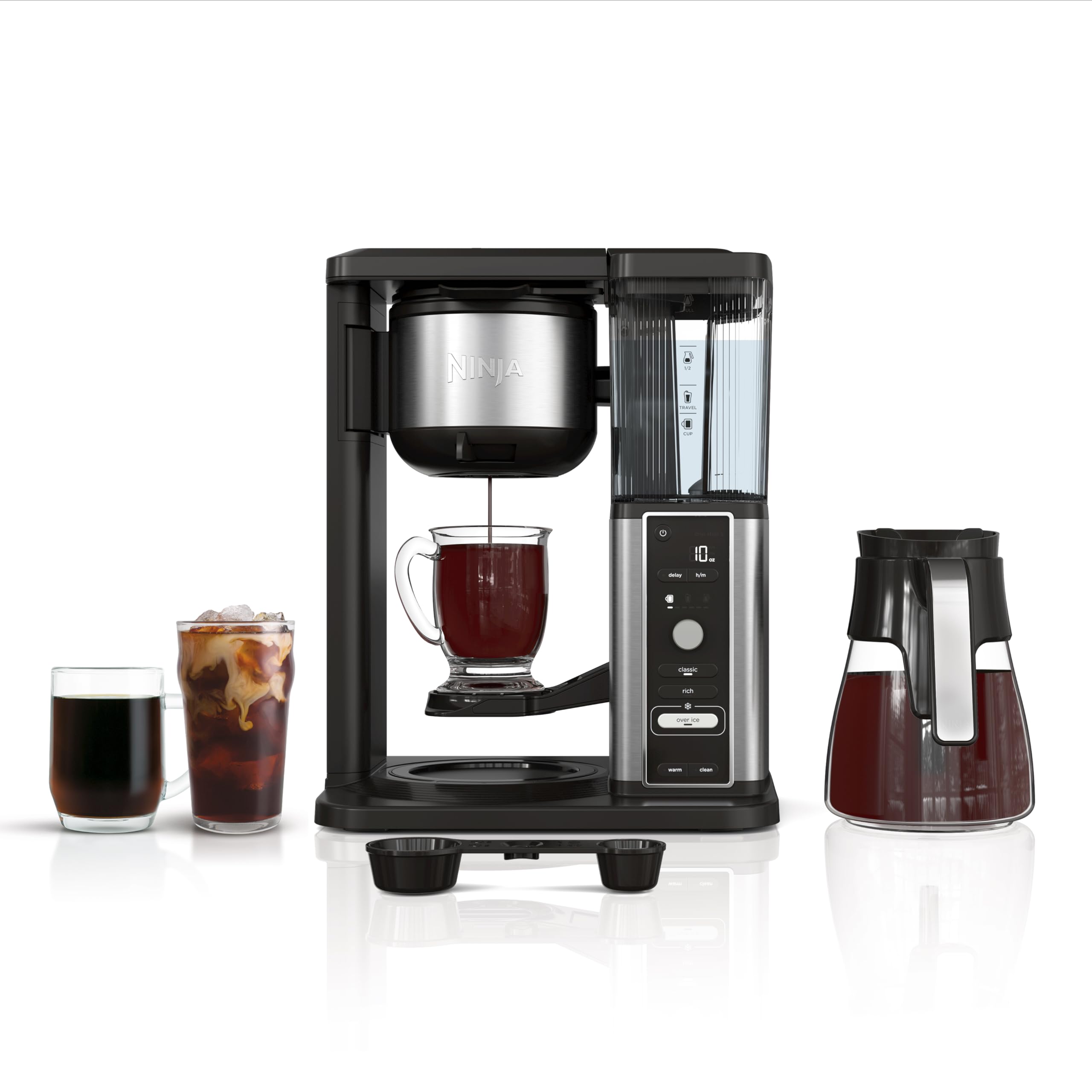 Ninja® Hot & Iced Coffee Maker with Rapid Cold Brew, Single Serve to 10-Cup Drip Brewer, Glass Carafe, No Pods Required, Classic/Rich/Over Ice Brew, Keep Warm & 24-Hour Delay Brew, CM360C 🍁 All In One Marketplace Canada