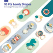 hahaland Baby Teething Toys, Infant Newborn Toys 0-3 3-6 Months, Silicone Babies Teether Rattles, Baby Shower Gifts for Newborn Boys Girls, 10 Pcs with Storage Box for 0 Months+ 🍁 All In One Marketplace Canada