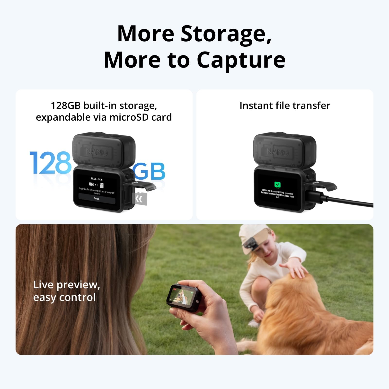 DJI Osmo Nano Standard Combo (128GB), 4K Wearable Camera, 1/1.3″ Sensor 🍁 All In One Marketplace Canada