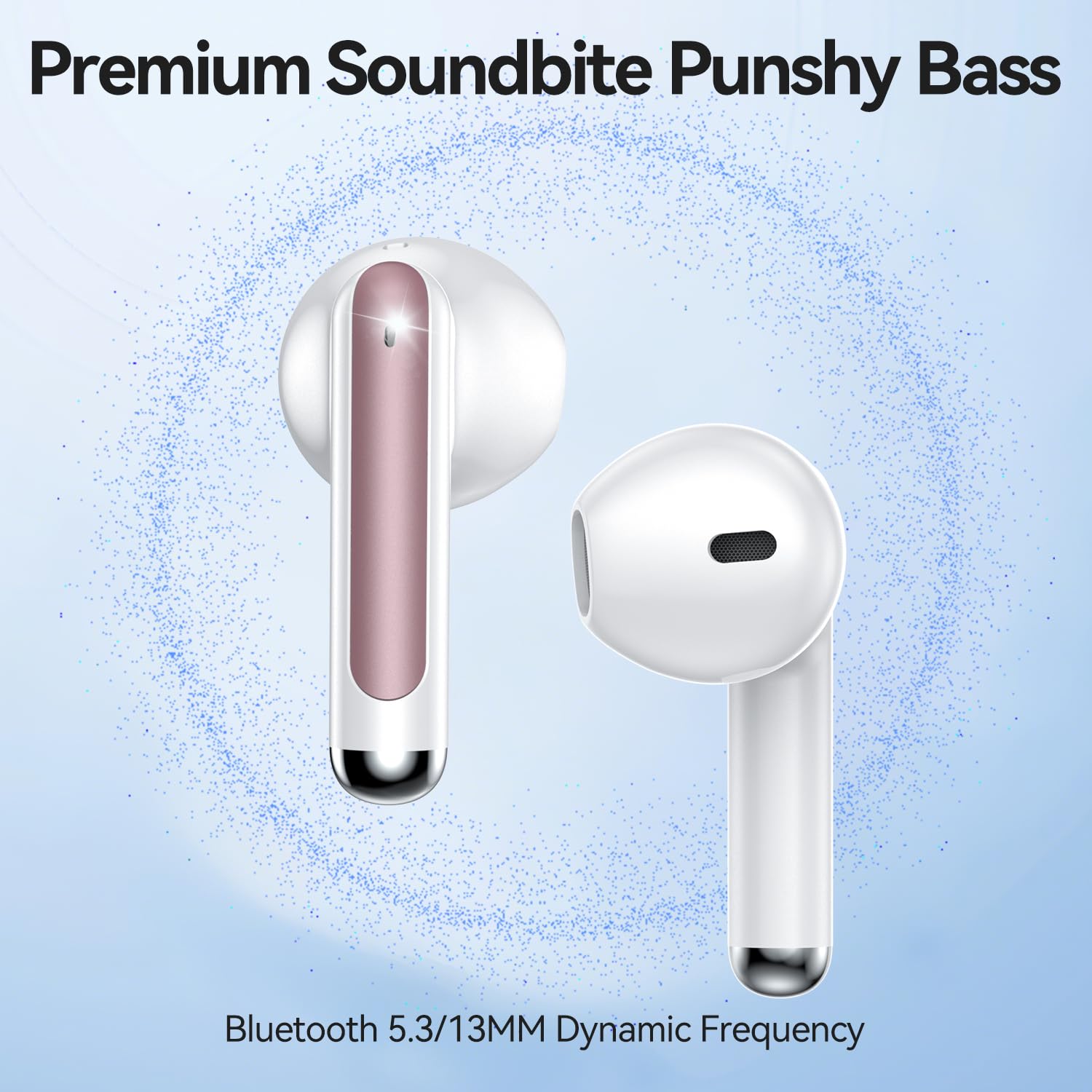 Wireless Earbuds, Bluetooth 5.4 in-Ear Headphones Wireless Bluetooth with ENC 4 Mics, Bluetooth Earbuds 50 Hour Noise-Cancelling Ear Buds with LED Indicator, IPX7 Waterproof for Sports/Work Rosa Gold 🍁 All In One Marketplace Canada