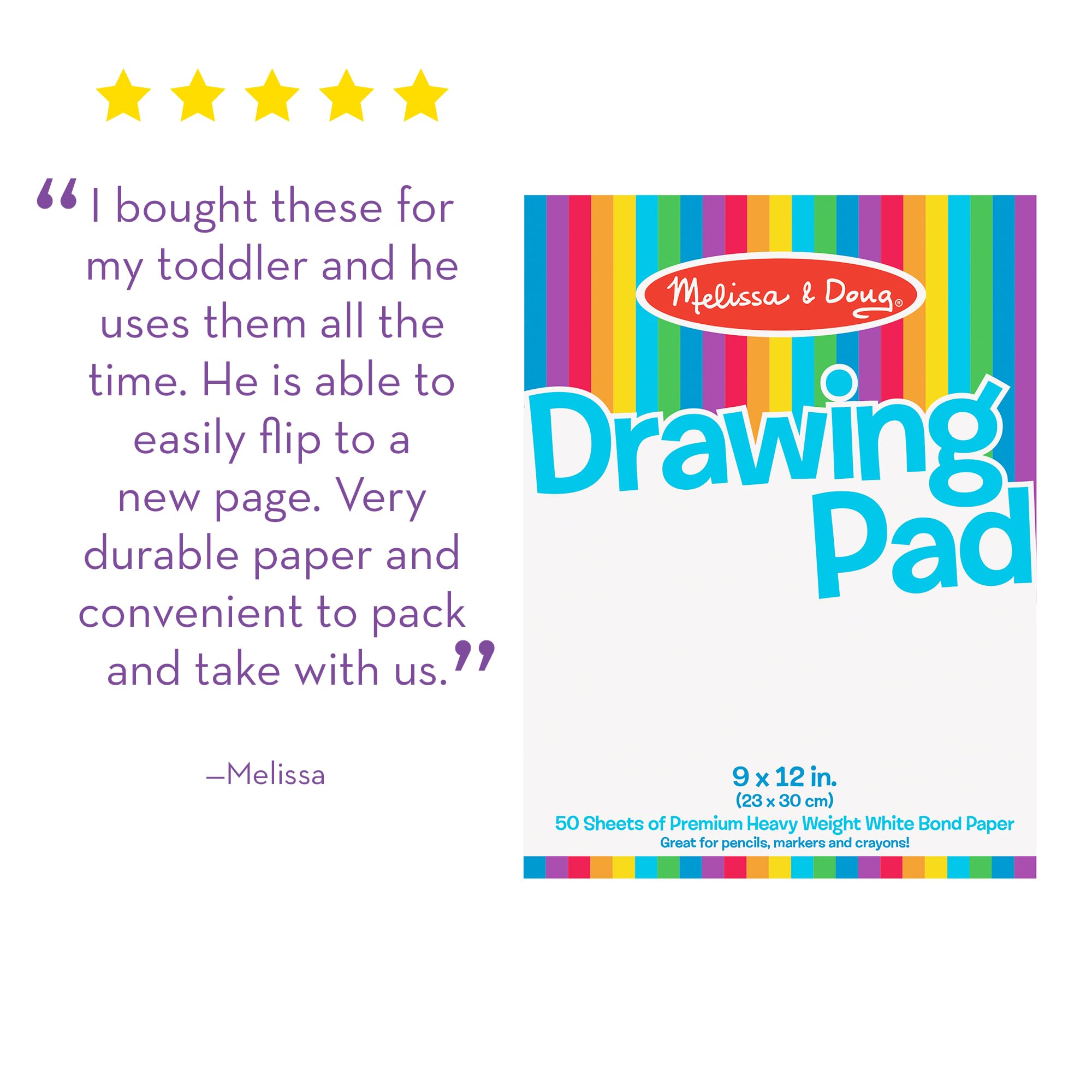 Melissa & Doug 9x12 Drawing Paper Pad 3-Pack 🍁 All In One Marketplace Canada