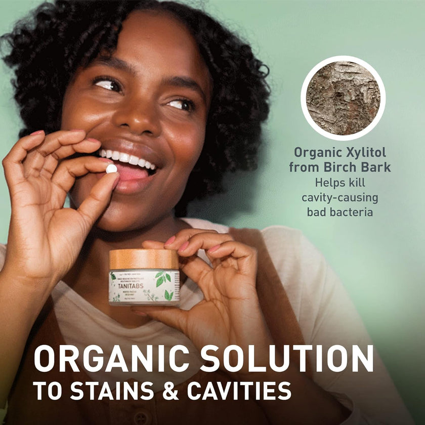 TANITABS Toothpaste Tablets with Hydroxyapatite & Xylitol, 124 Count, Fluoride-Free Toothpaste Tabs for Sensitive Teeth, Fresh Mint, Travel Toothpaste Tablets, Plastic-Free Refill Pack, Vegan 🍁 All In One Marketplace Canada