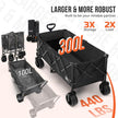 Overmont 300L Foldable Collapsible Wagon - Heavy Duty Utility Beach Wagon Cart with Rotatable Wide Wheels Inside Pockets for Camping Garden Shopping Sports - 440lbs Load 🍁 All In One Marketplace Canada