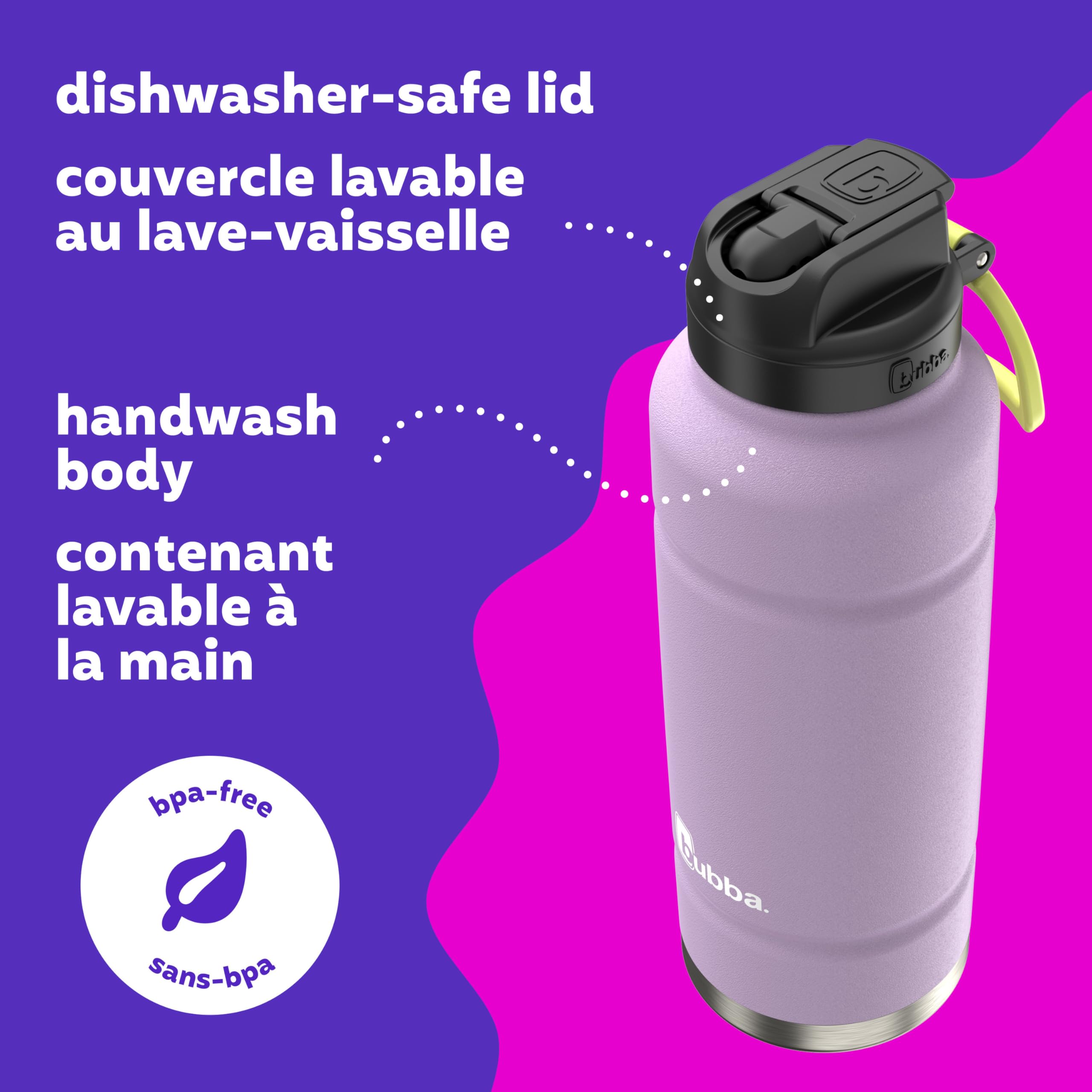 Bubba Trailblazer Stainless Steel Water Bottle with Straw Lid, Vacuum-Insulated, Lavender Frost, 40 oz (1.18 L) 🍁 All In One Marketplace Canada