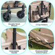 Golabs Collapsible Wagon Cart Max 350lb Load & Expandable Storage 100L, Double Bearing Design for Flexible Steering, Foldable Heavy Duty Garden Cart with 2 Cup Holders for Groceries, Garden & Camping 🍁 All In One Marketplace Canada