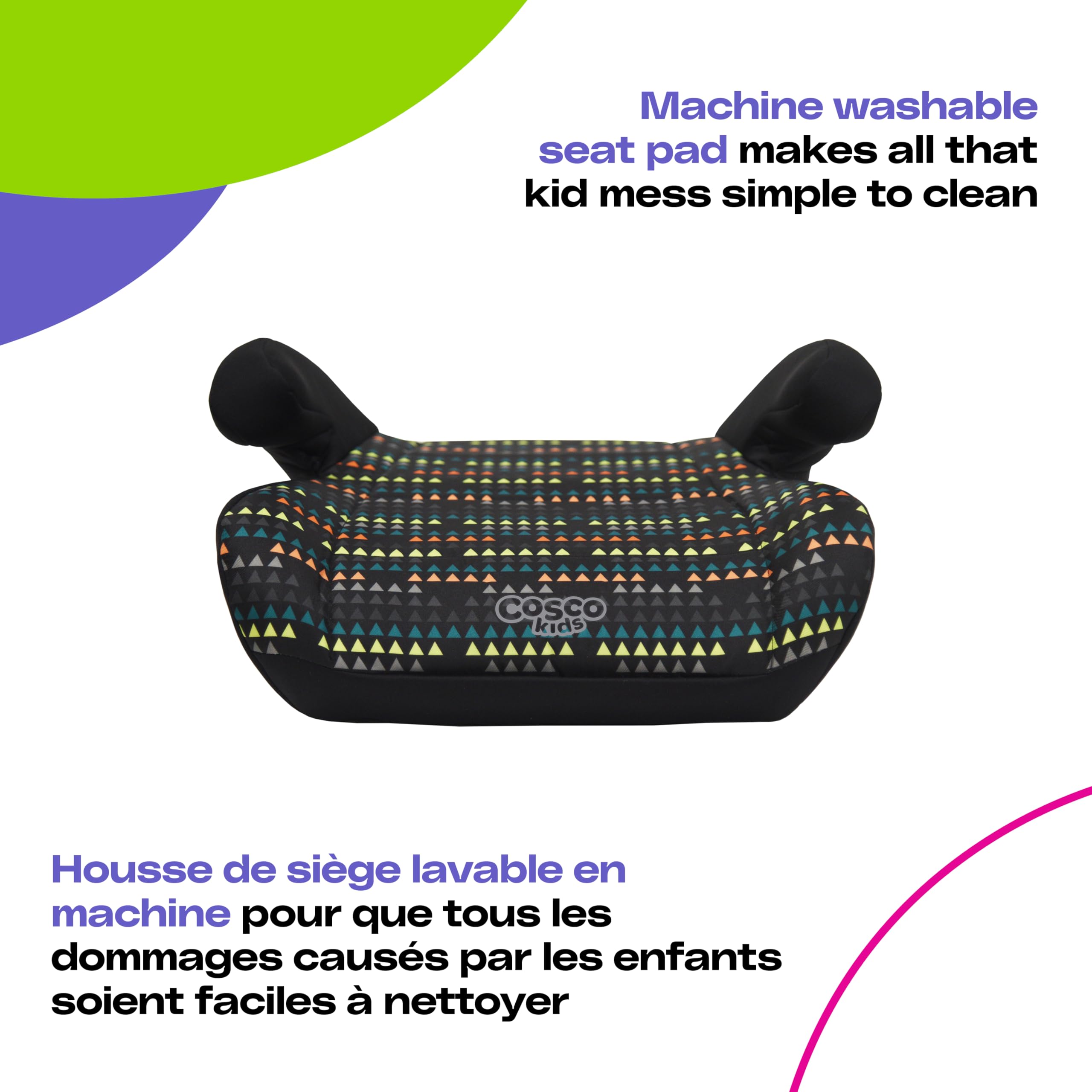 Cosco Kids Topside Lightweight Backless Belt-Positioning Booster Car Seat, Washable Cover, Diamond Daze 🍁 All In One Marketplace Canada