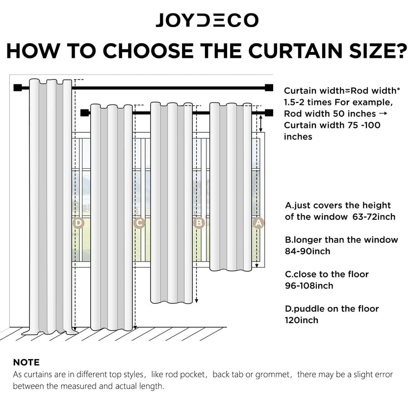 Joydeco Blackout Curtains for Bedroom 2 Panels Set (52
