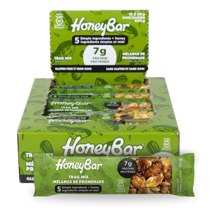 HoneyBar Snack Bars, Trail Mix, 15 x 40g bar (Case Pack) 🍁 All In One Marketplace Canada