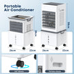 Portable Air Conditioner 8000 BTU, Windowless Air Conditioner with 6 Speeds 2 Modes, 12L Large Water Tank, 24H Timer & Remote Control, Energy Efficient Cooling Fan for Bedroom Home Office (Grey) 🍁 All In One Marketplace Canada