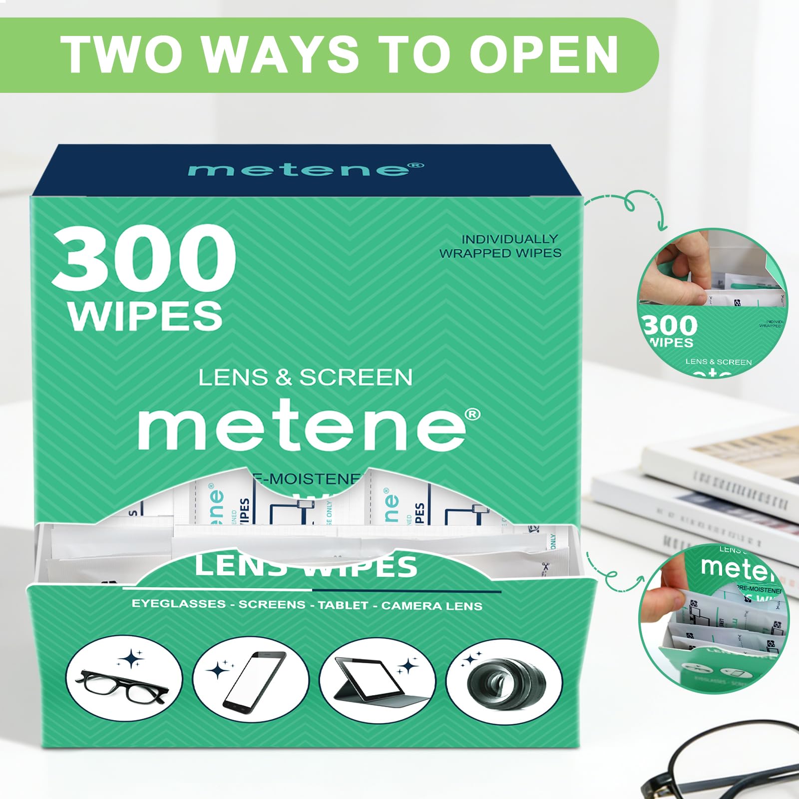 Metene Lens Wipes, 300 Pre-Moistened Individually Wrapped Glasses Wipes 🍁 All In One Marketplace Canada