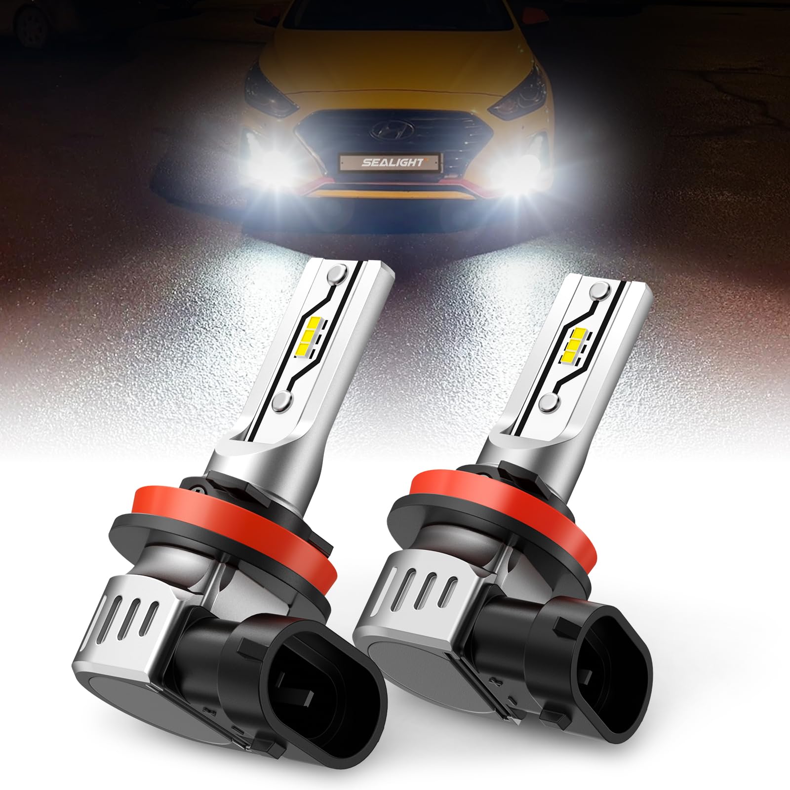 SEALIGHT H11 LED Fog Light Bulbs or DRL, 12000LM H8 H9 H16 Fog Lights LED Bulbs 600% Brightness Upgrade, F5 1:1 Size 100% Successful Installation for Trucks Cars, Pack of 2 🍁 All In One Marketplace Canada