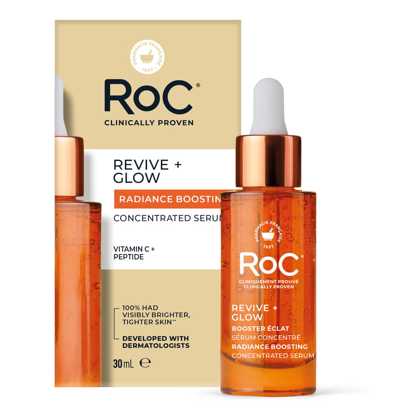 RoC Multi Correxion® Revive + Glow 10% Active Vitamin C Serum for Face, Daily Anti-Aging Wrinkle and Skin Tone Skin Care Treatment, Brightening Serum for Dark Spots, 30ML, Clear 🍁 All In One Marketplace Canada