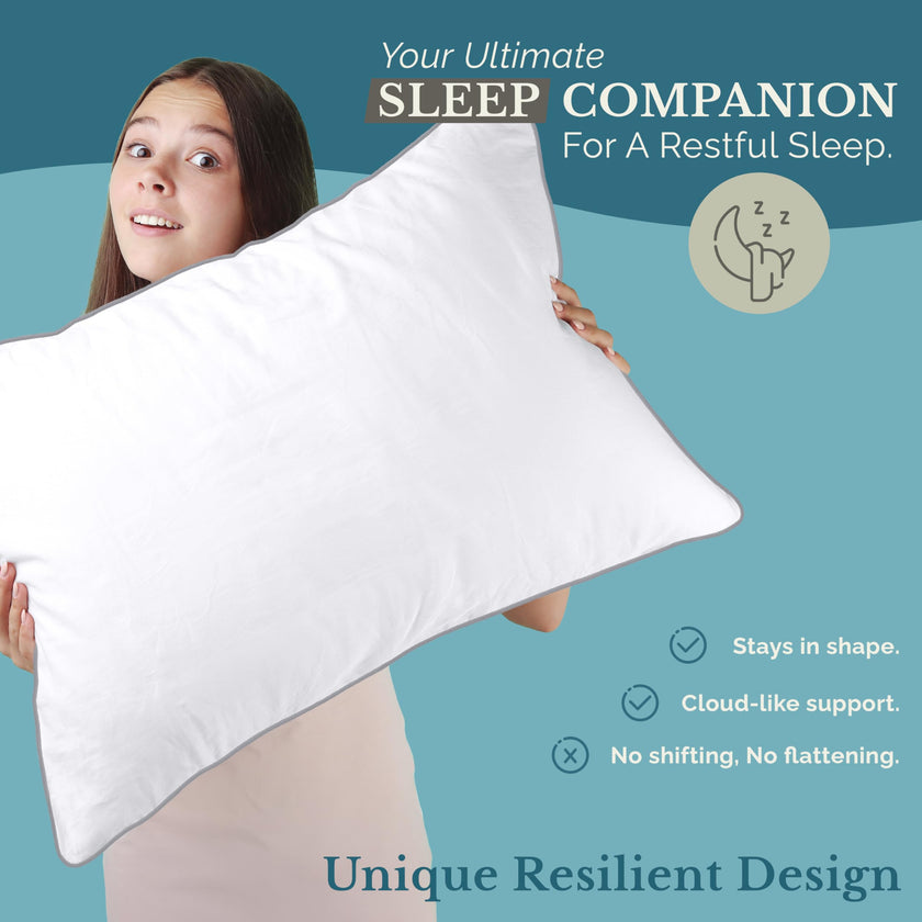 Casa Platino Bed Pillows Standard Size 4 Pack (20x26) - Down Alternative Sleeping Pillows, Hotel Quality, Hypoallergenic & Supportive for Side & Back Sleepers 🍁 All In One Marketplace Canada