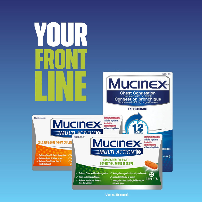 Mucinex, Chest Congestion, 12 Hour Extended-Release Bi-Layer Tablets, Expectorant, 600 mg, 40 Count 🍁 All In One Marketplace Canada