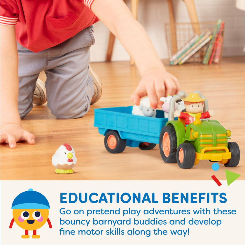Battat Farming Fun Tractor, Lights and Sounds Farm Toy, 7 Pieces, Toddler 🍁 All In One Marketplace Canada