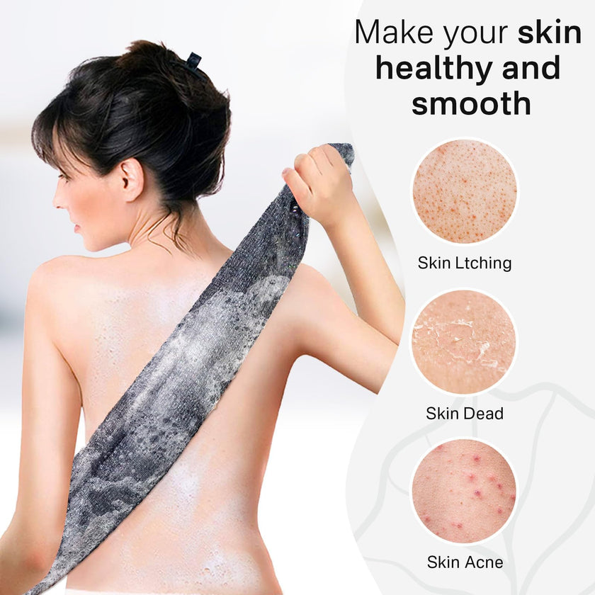 Yiclick Exfoliating Washcloth Towel, Exfoliating Body Scrubber, Back Scrubber Washer for Shower Bath, African Net Sponge Loofah Body Scrub Exfoliator, Exfoliating Cloth Brush Gloves for Women (Grey) 🍁 All In One Marketplace Canada