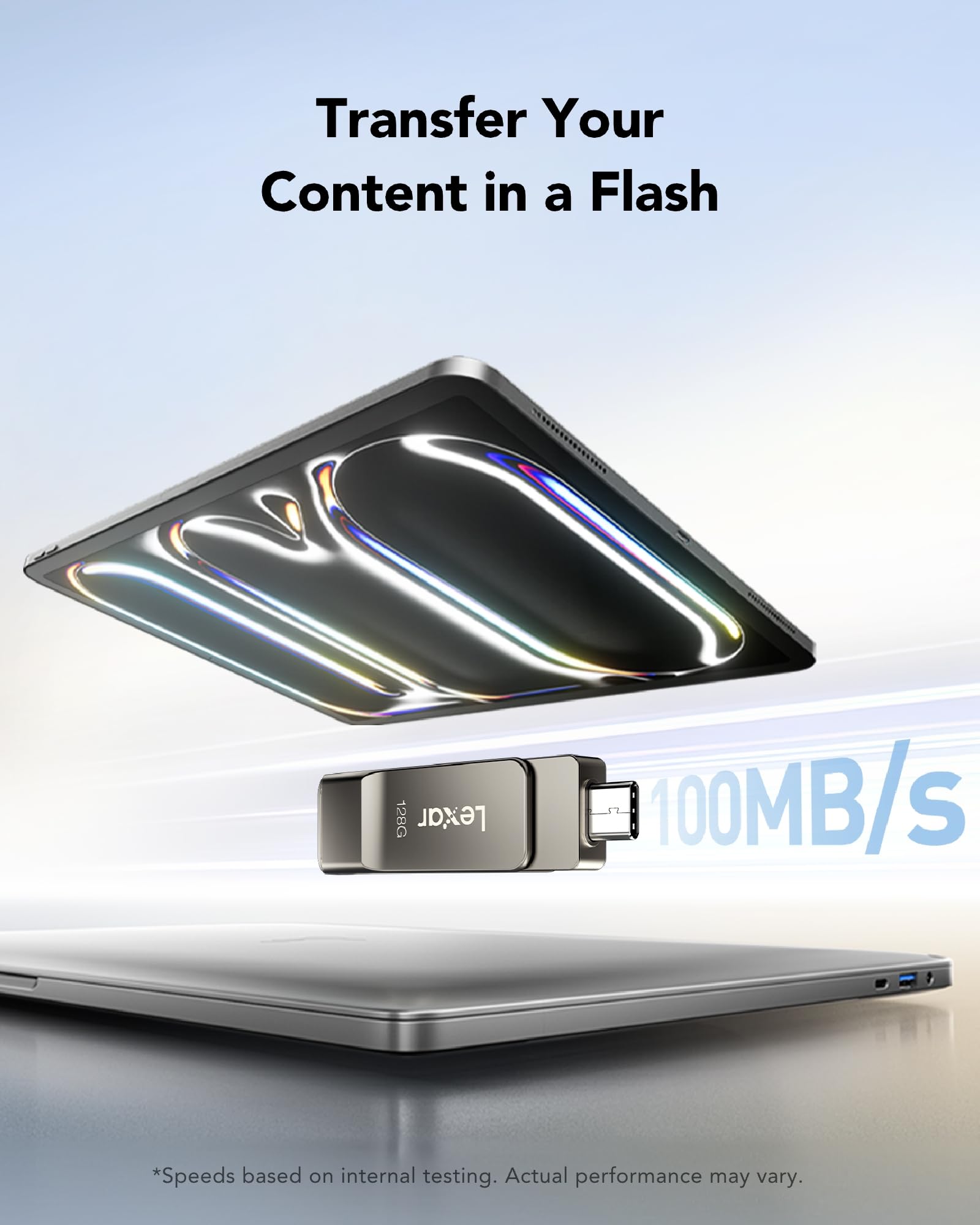 Lexar D40E 128GB Dual USB 3.2 Gen 1 Type-C Jump Drive, USB-C Flash Metal Housing Swivel Design Thumb Drive (Titanium Grey) 🍁 All In One Marketplace Canada