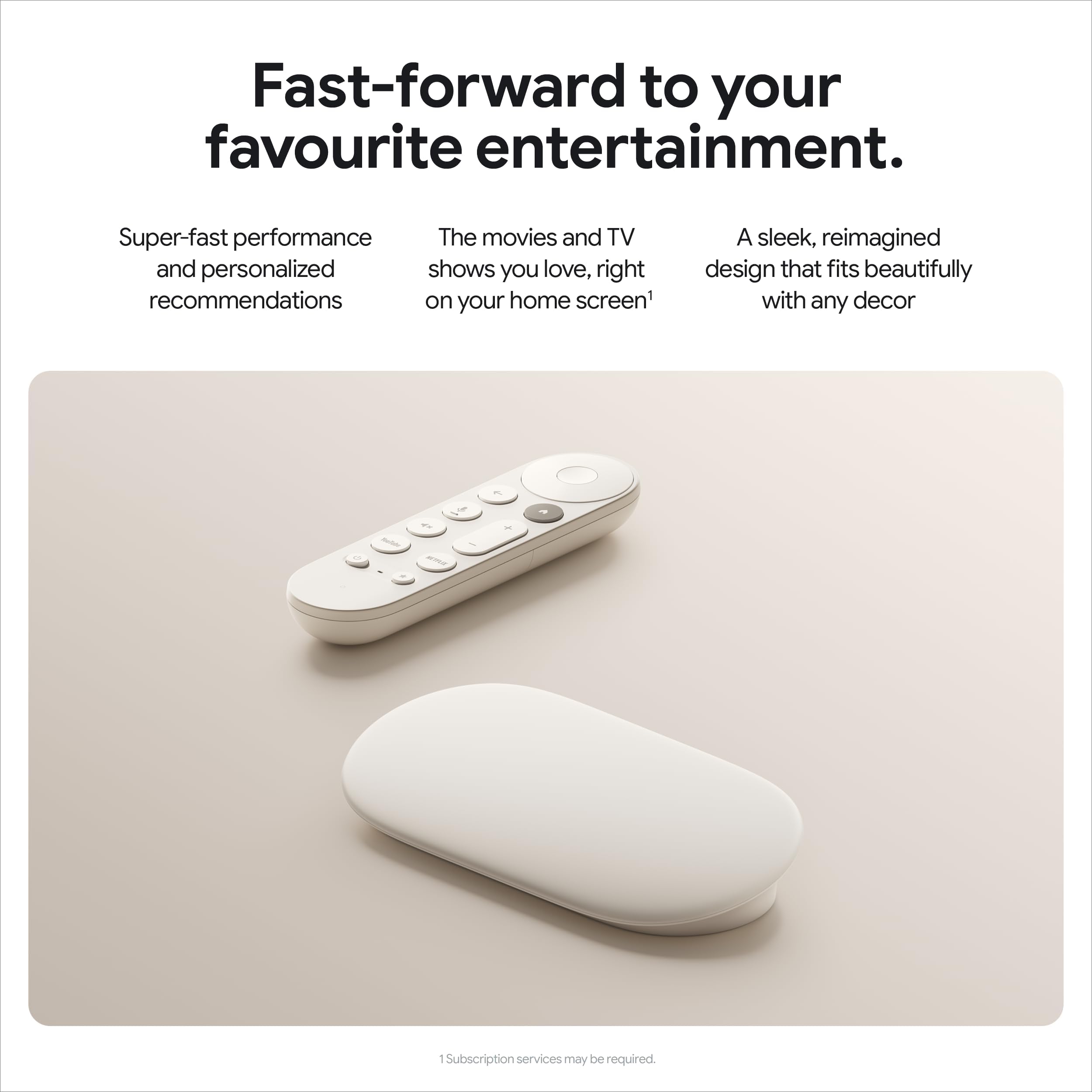Google TV Streamer (4K) - Fast Streaming Entertainment With Voice Search Remote - Watch Movies, Shows, Live TV, and Netflix in 4K HDR - Smart Home Control - 32 GB Storage - Porcelain 🍁 All In One Marketplace Canada