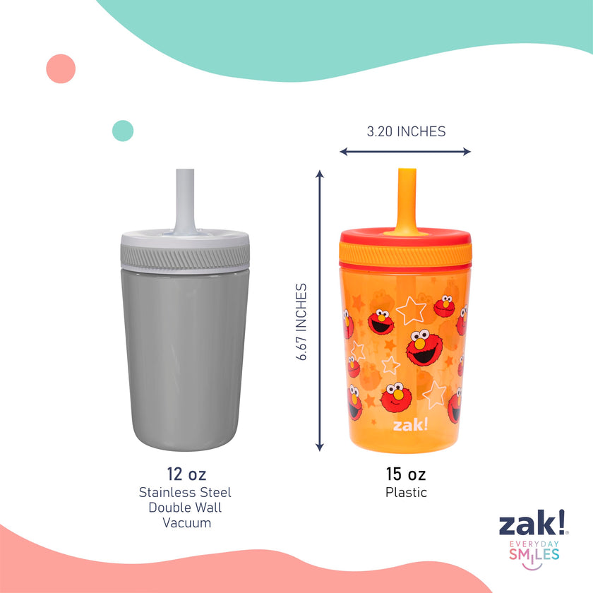 Zak Designs Sesame Street Kelso 15oz Leak-Proof Toddler Straw Cups, 2-Pack 🍁 All In One Marketplace Canada
