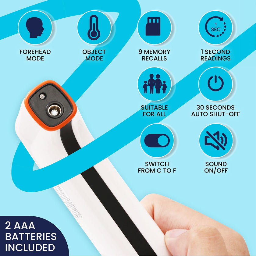 ByFloProducts, Thermometer Adult and Baby, Forehead Digital Thermometer, Infrared Thermometer, Memory and Fever Alarm, Easy to Use, 1 Second Reading Temperature 🍁 All In One Marketplace Canada