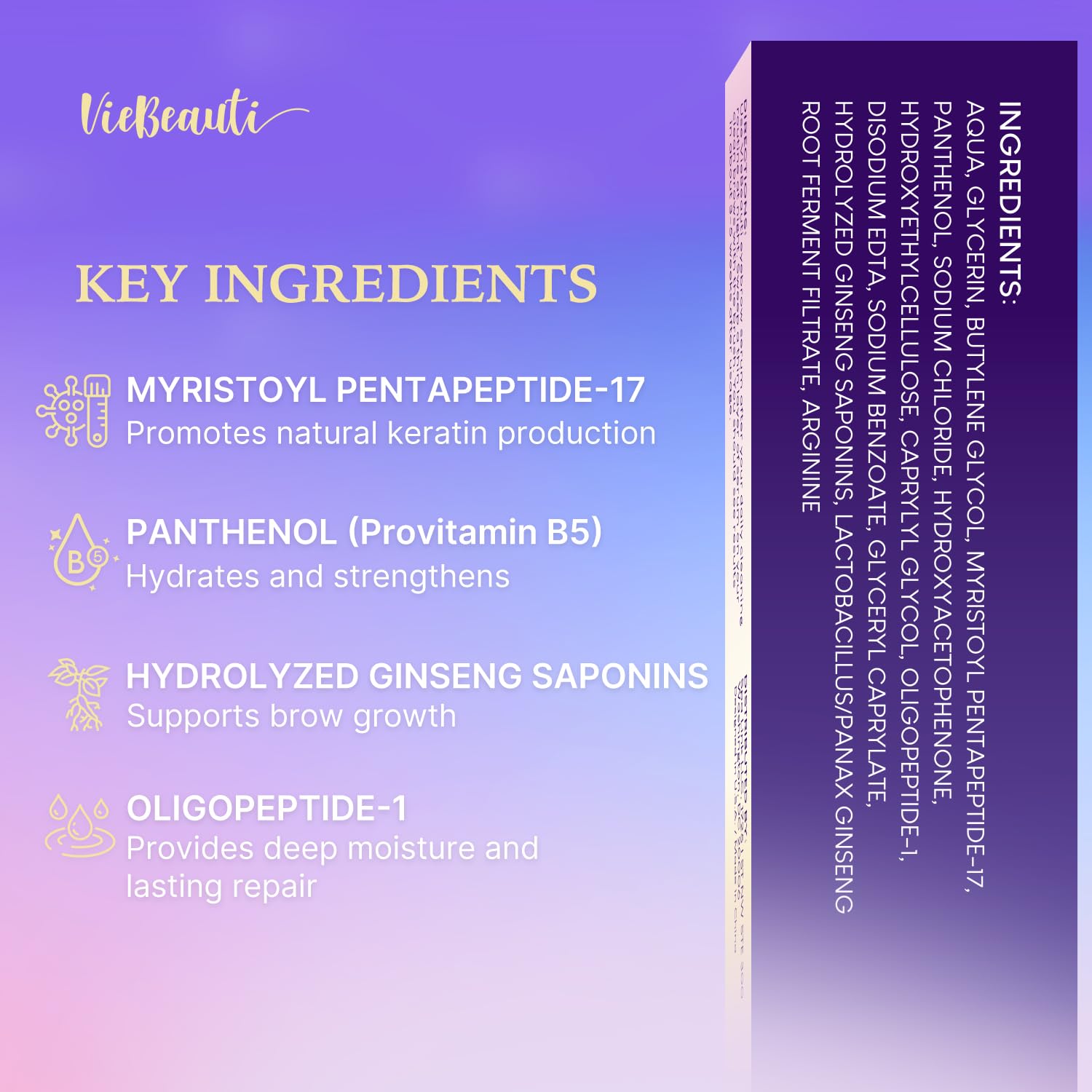 Premium Eyelash Serum and Eyebrow Enhancer by VieBeauti, Lash boost Serum for Fuller and Thicker Lashes & Brows (3ML) 🍁 All In One Marketplace Canada