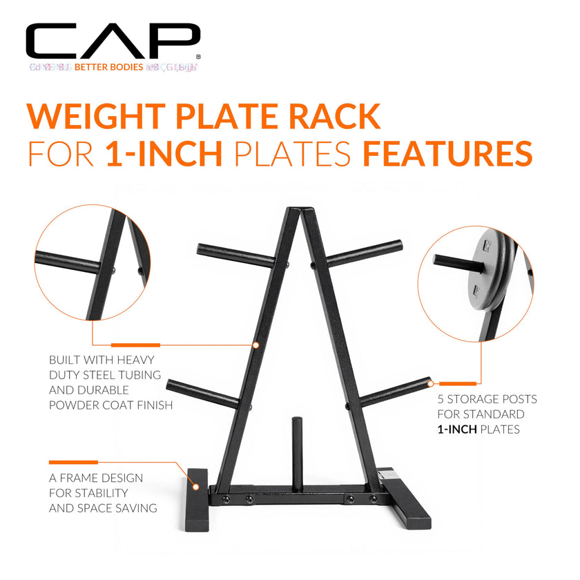 CAP Barbell 1-Inch Standard Weight Plate Rack | Black 🍁 All In One Marketplace Canada