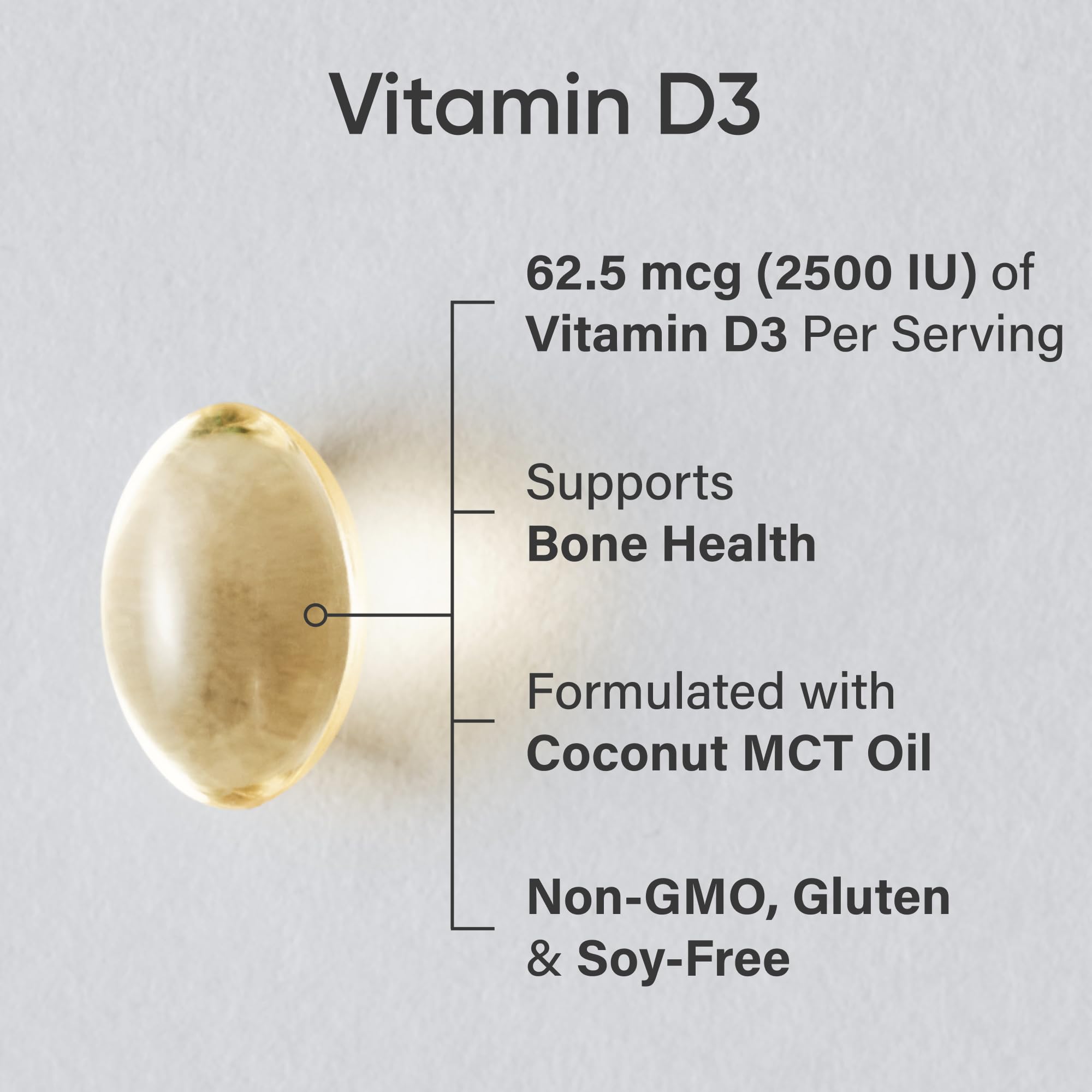 Sports Research® Vitamin D3 2500 IU with Coconut MCT Oil - High Potency Vitamin D Supplement for Immune & Bone Support - Non-GMO Verified, Gluten & Soy Free – 62.5mcg, 360 Liquid Softgels 🍁 All In One Marketplace Canada