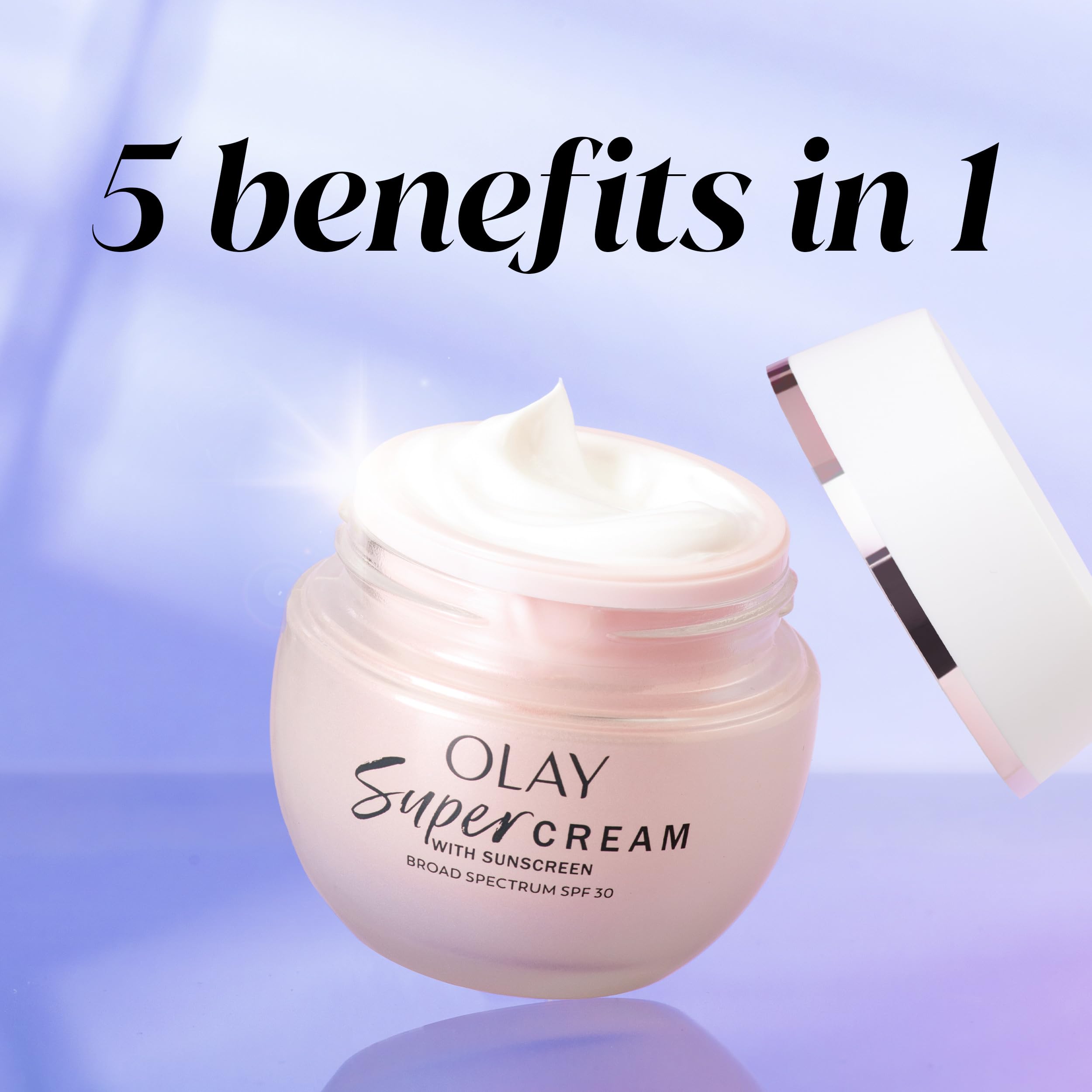 Olay Super Cream with Sunscreen SPF 30, Ultra Lightweight Face Moisturizer with Vitamin C, Hyaluronic Acid, Niacinamide, Vitamin E, and Collagen Peptide that hydrates, smooths, brightens, firms, and protects with SPF, 50 mL 🍁 All In One Marketplace Canada
