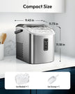 EUHOMY Ice Maker Countertop, 9 Cubes Ready in 6 Mins, 26lbs/24H, Self-Cleaning, Portable Ice Maker Machine with Carry Handle, Basket and Scoop, 2 Sizes of Bullet Ice for Home, Kitchen, Office 🍁 All In One Marketplace Canada