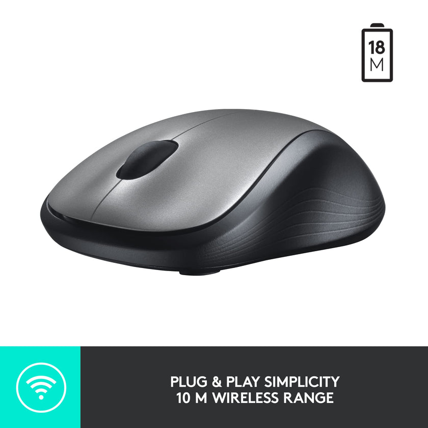 Logitech M310 Wireless Mouse, 2.4 GHz with USB Nano Receiver, 1000 DPI Optical Tracking, 18 Month Battery, Ambidextrous, Compatible with PC, Mac, Laptop, Chromebook - Silver 🍁 All In One Marketplace Canada
