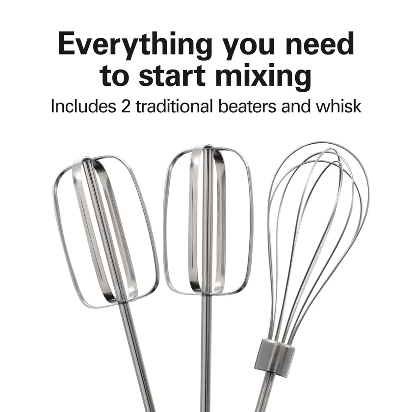 Hamilton Beach 6-Speed Electric Hand Mixer for Baking, 250W, QuickBurst, Snap-On Storage Case, Traditional Beaters & Whisk, White (62682G) 🍁 All In One Marketplace Canada