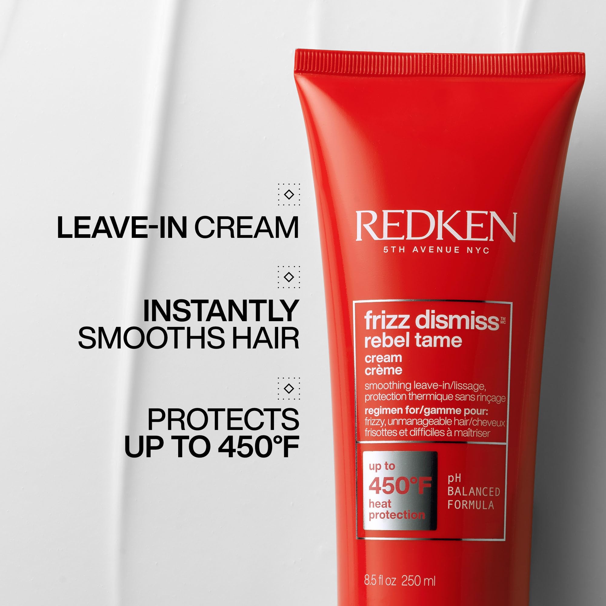 Redken Frizz Dismiss Rebel Tame Leave-In Cream, Anti-Frizz & Heat Protectant Smoothing Cream for Coarse, Frizzy Hair, 250ml 🍁 All In One Marketplace Canada