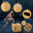 Yes4All 3-in-1 Wooden Plyo Box, Jumping Plyometric Step Platform for Home Gym, 450lb Capacity with Wide Built-in Handles (16