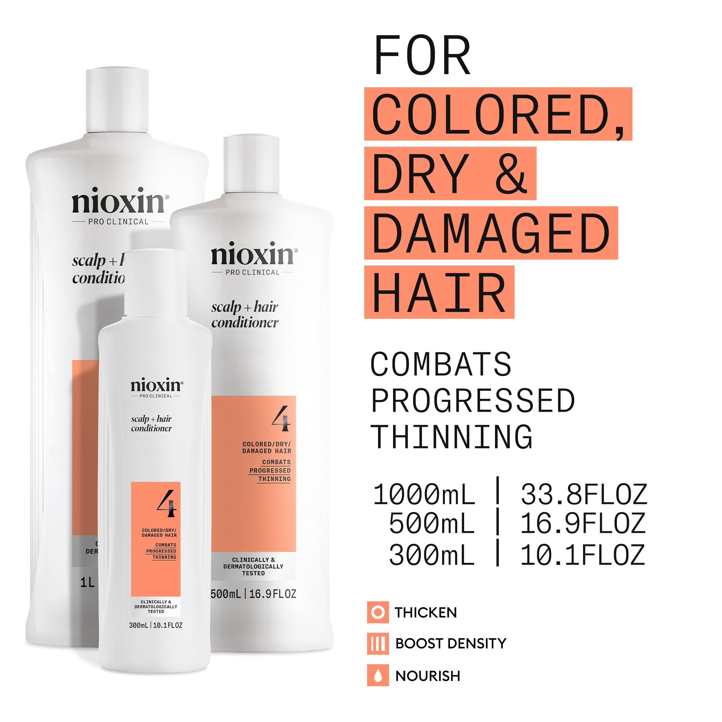 Nioxin System 4 Scalp + Hair Conditioner - Hair Thickening Conditioner for Damaged Hair with Progressed Thinning, 16.9 fl oz (Packaging May Vary) 🍁 All In One Marketplace Canada