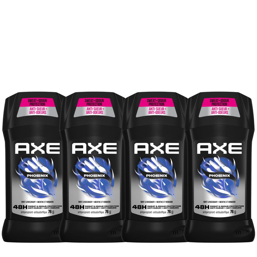 AXE Phoenix Antiperspirant Stick for 48-Hour Sweat and Odour Protection, Crushed Mint & Rosemary, 76g (Pack of 4) 🍁 All In One Marketplace Canada