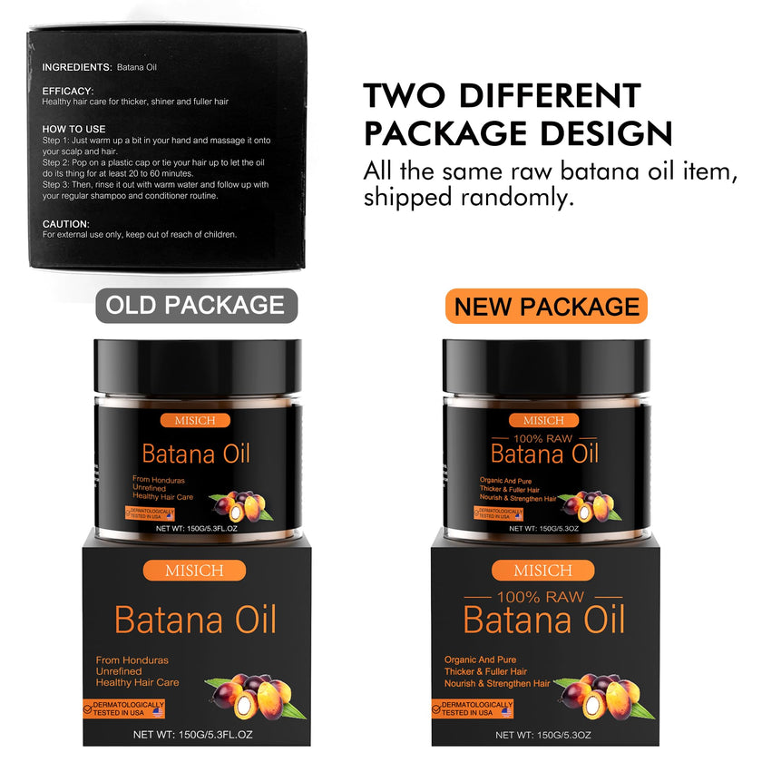 MISICH Raw Batana Oil for Hair, 100% Pure Batana Oil Paste, Unrefined Botana Hair Oil for Men & Women 5.3 oz 🍁 All In One Marketplace Canada