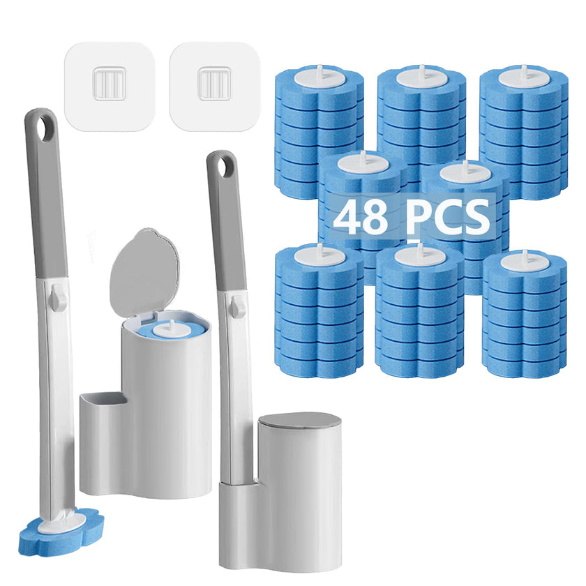 Ucaimao 2 Pack Disposable Toilet Brush and Holder Set,Extended Handle with 48 Cleaner Refills Toilet Brush for Toilet Bowl Cleaners,Bathroom Cleaning,Sink, Bathtub, Floor - Blue (Ocean Fresh Scent) 🍁 All In One Marketplace Canada