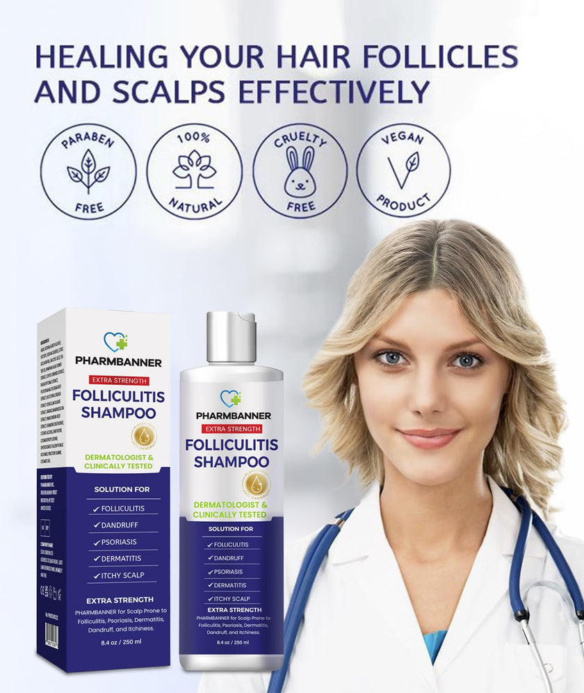 Folliculitis & Seborrheic Dermatitis Shampoo – Anti-Dandruff Scalp Care for Itchy, Flaky, Dry Scalp, Helps Relieve Irritation & Discomfort 🍁 All In One Marketplace Canada