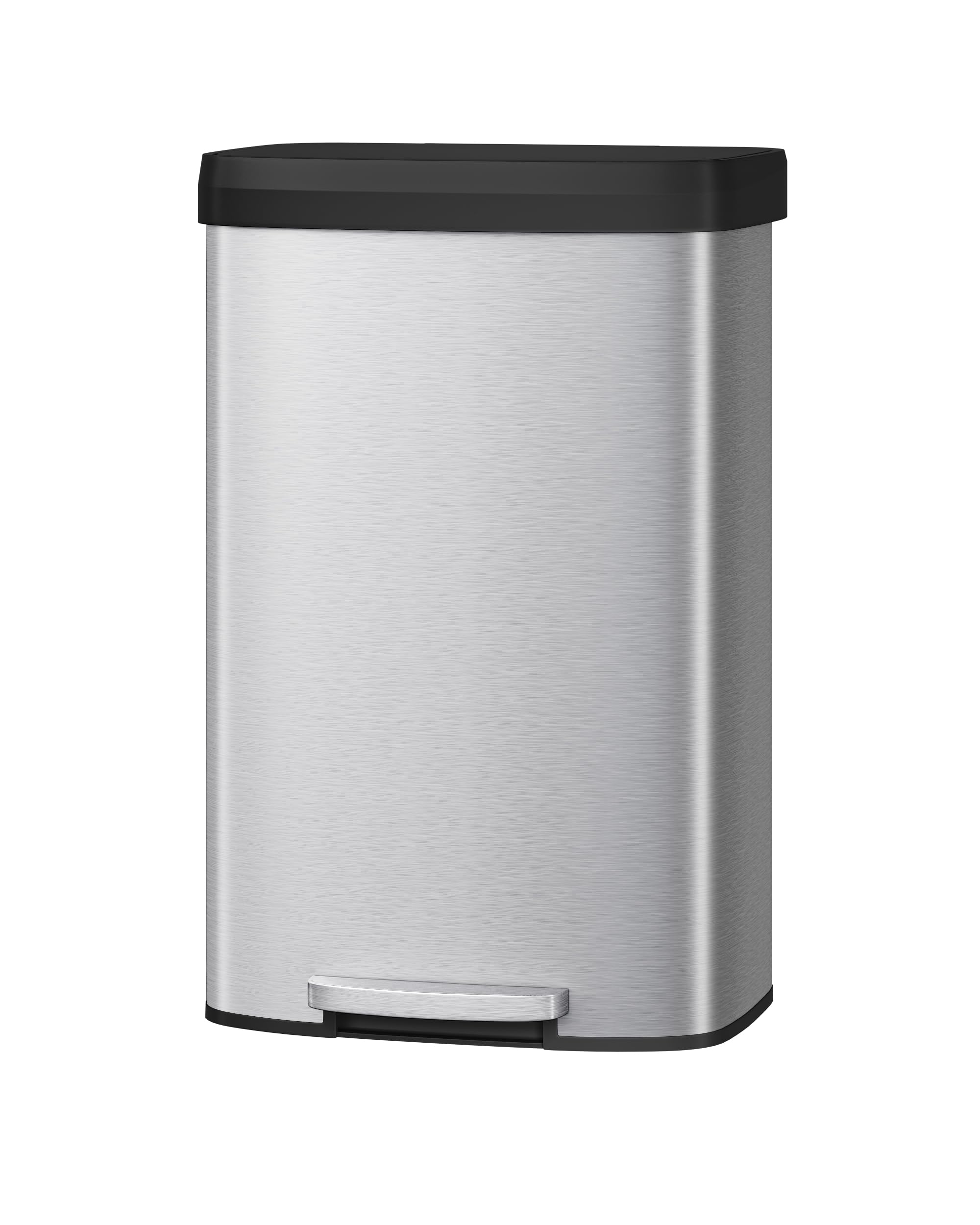 Garvee 21 Gallon / 80 Liter Stainless Steel Trash Can with Lid, Large Garbage Can for Kitchen, Rustproof Step-on Kitchen Metal Trash Bin with Liner Rim, Rear Handle, Soft Close Plastic Lid, Silver 🍁 All In One Marketplace Canada
