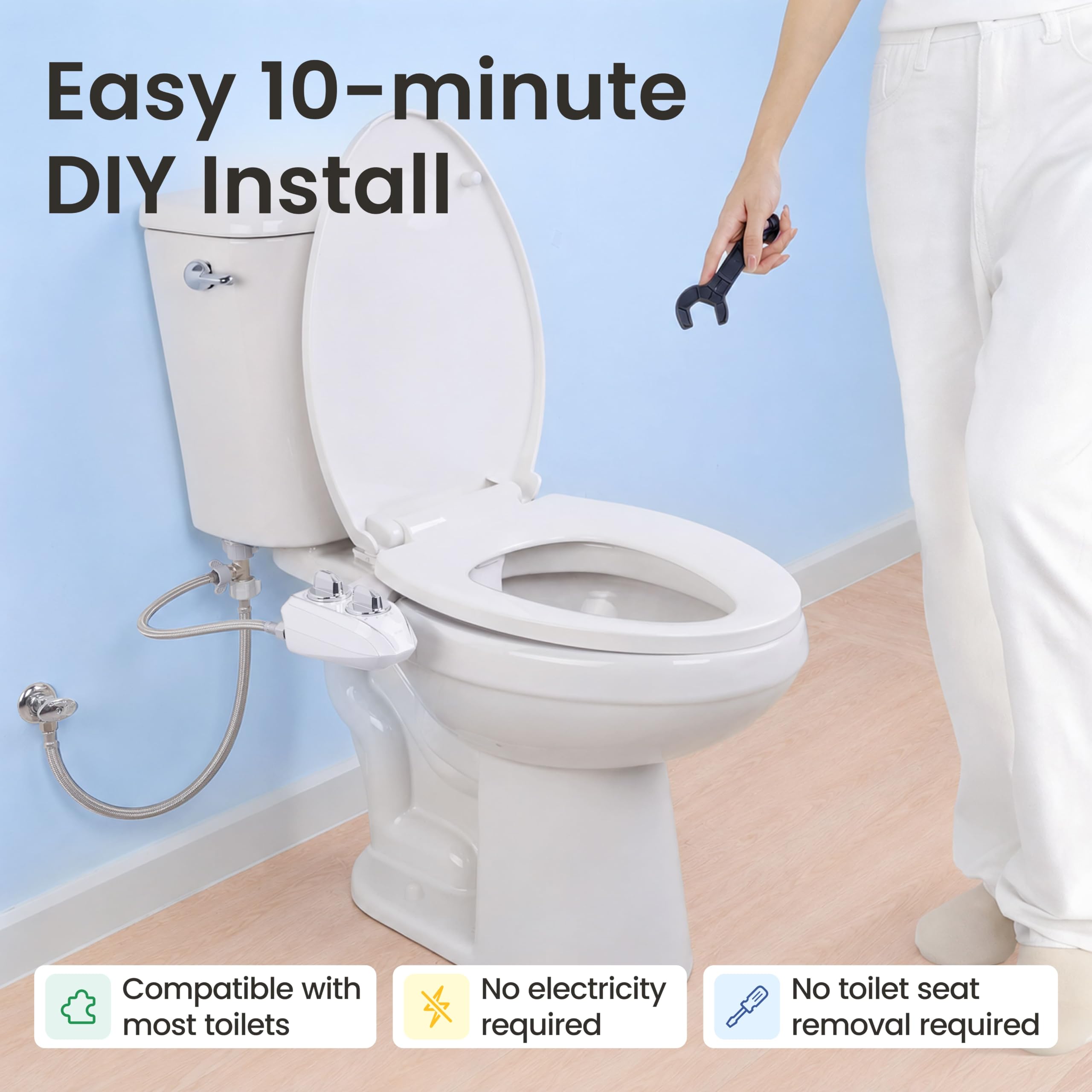 LUXE Bidet NEO 185 Plus - Patented Bidet Attachment for Toilet, Chrome 🍁 All In One Marketplace Canada