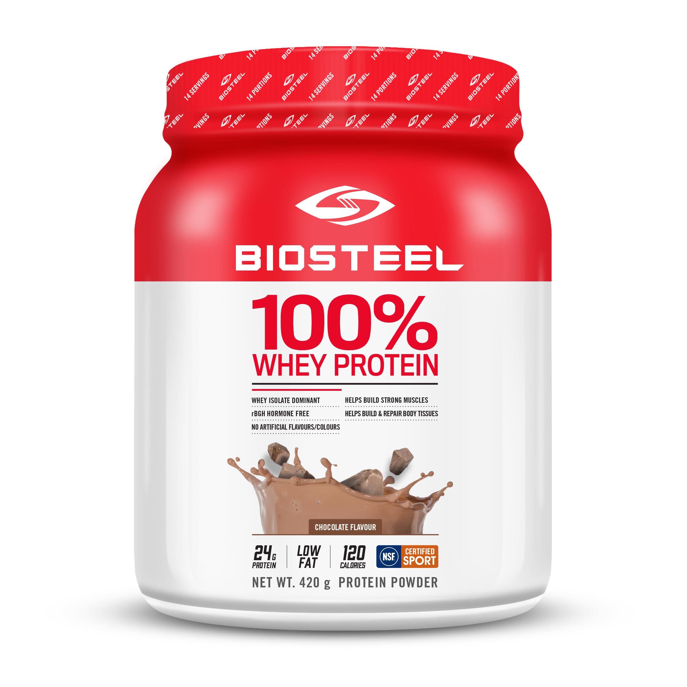 BioSteel 100% Whey Protein Powder, rBGH Hormone Free and Non-GMO Post Workout Formula, Chocolate, 14 Servings 🍁 All In One Marketplace Canada