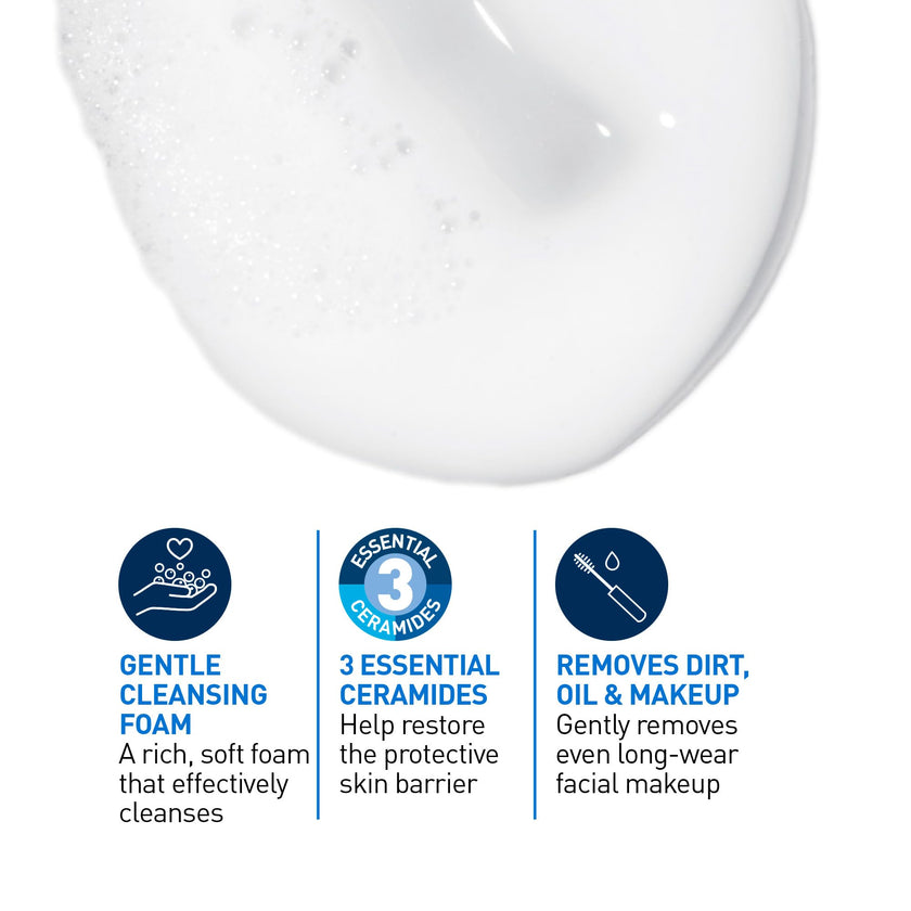 CeraVe Hydrating Cream-to-Foam Face Cleanser, One-Step Face Wash With Hyaluronic Acid & Amino Acid Complex, Gently Cleanses Skin, Non-Comedogenic, Fragrance-Free, Normal to dry skin, 562mL 🍁 All In One Marketplace Canada