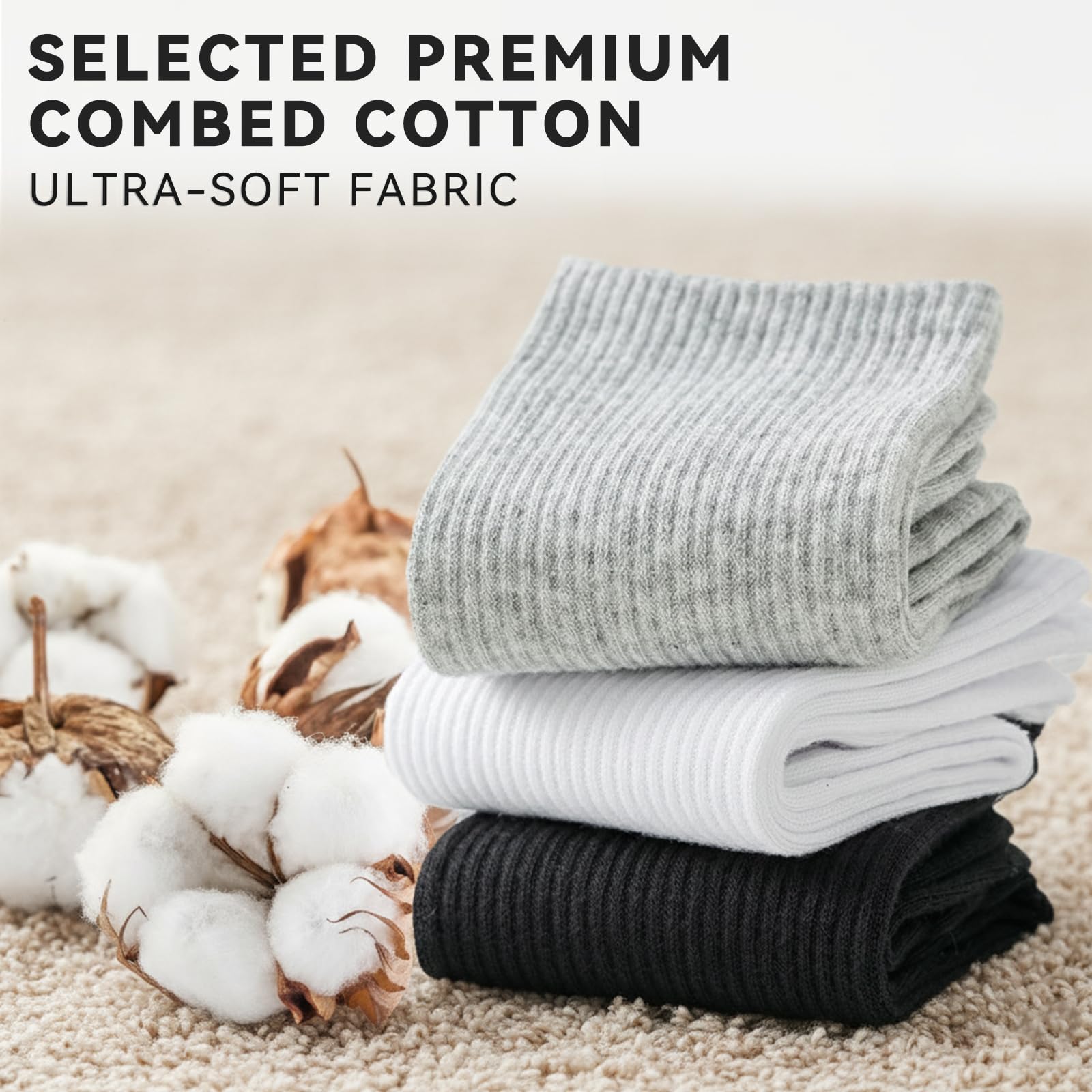 VoJoPi Crew Socks for Women, 5 Pairs Cotton Soft and Moisture Wicking Calf Socks Lightweight Work & Casual Wear, Size 5-10 🍁 All In One Marketplace Canada