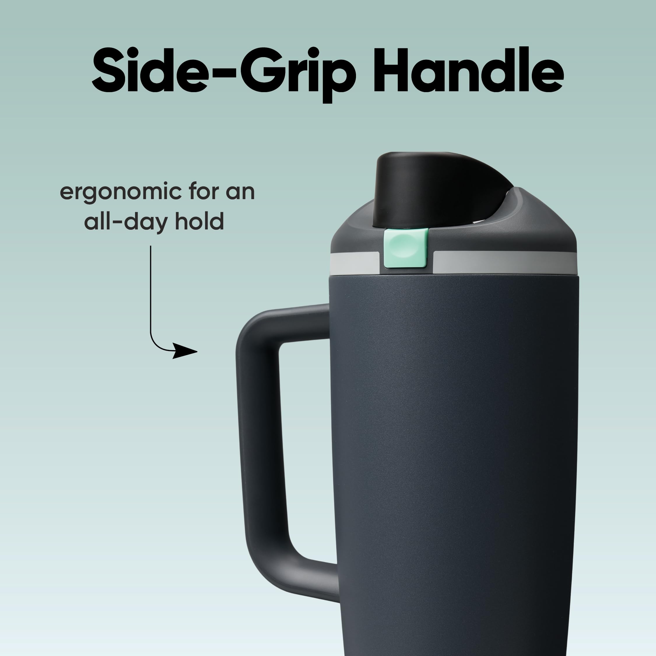 Owala FreeSip Tumbler Insulated Stainless Steel Water Bottle with Built-in Straw and Side Handle, for Travel, Work, School, and Sports, 40oz, BPA Free, Leak Proof, Foggy Tide 🍁 All In One Marketplace Canada