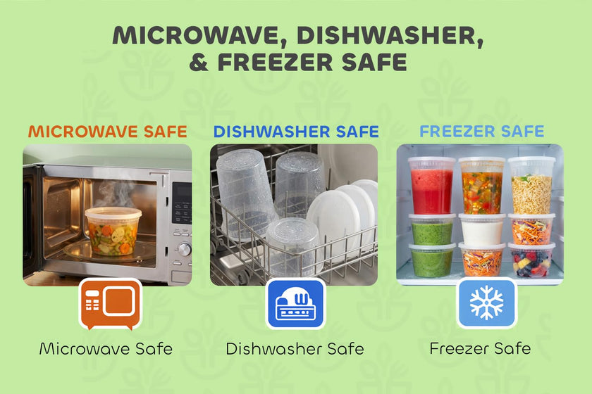Deli Food Containers with Lids - (48 Sets) 24-32 Oz Quart Size & 24-16 Oz Pint Size Airtight Food Storage Takeout Meal Prep Containers with 54 Lids, BPA-Free, Dishwasher, Microwave Safe 🍁 All In One Marketplace Canada