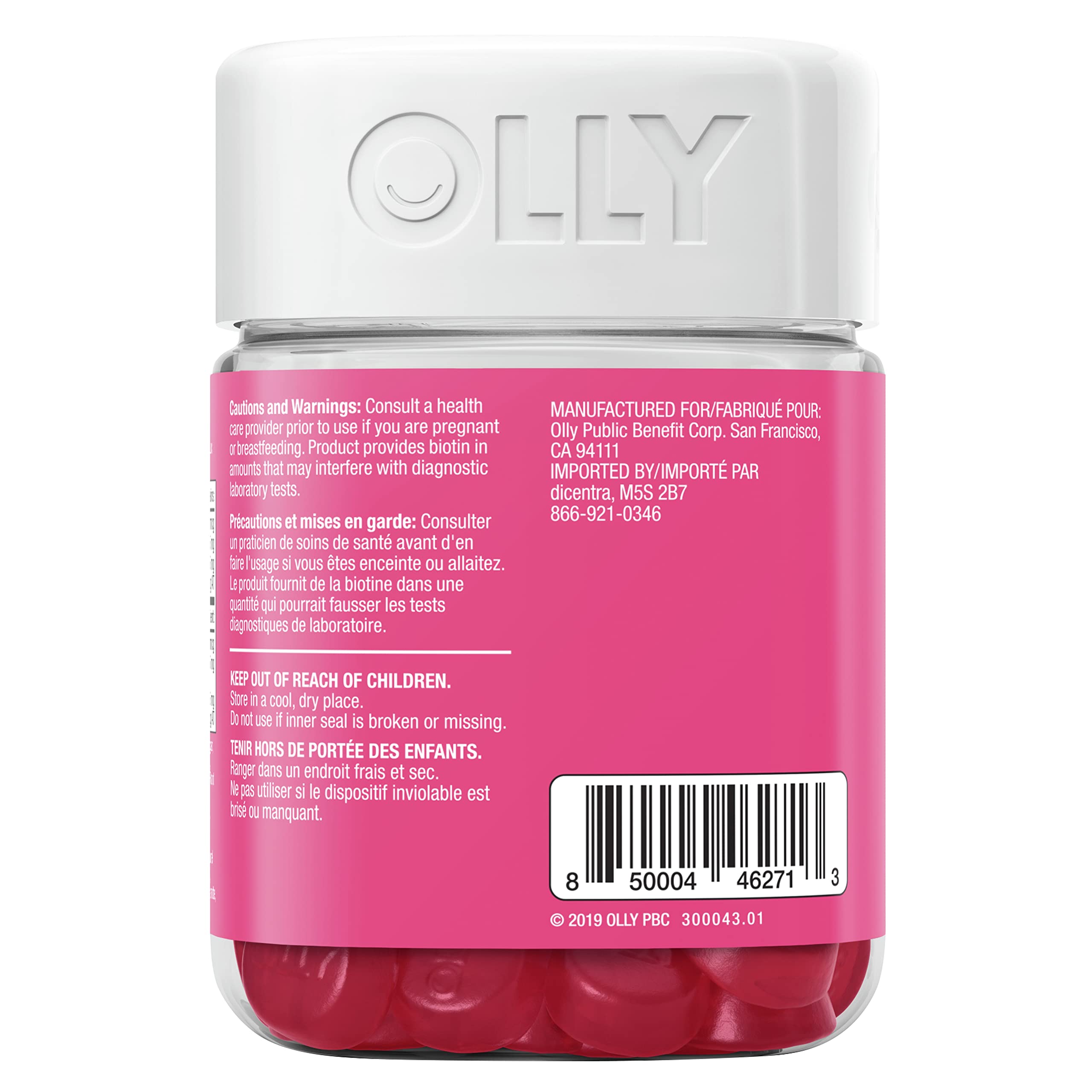 OLLY Undeniable Beauty Gummy Supplement for women Grapefruit Glam with biotin, keratin and vitamins C & E 30 day Supply, 60 gummies 🍁 All In One Marketplace Canada