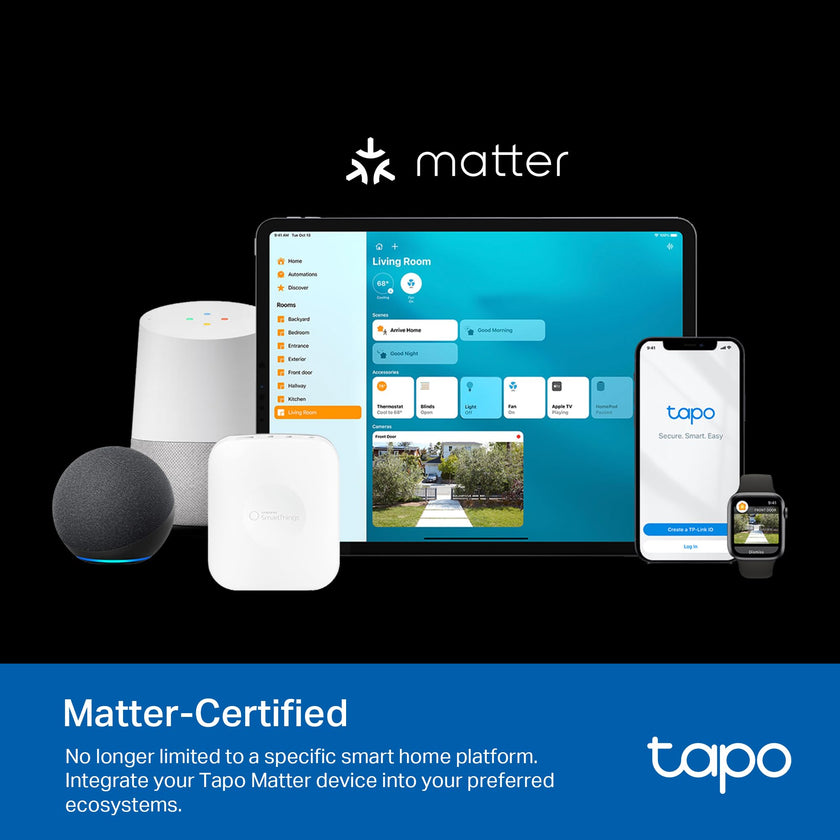TP-Link Tapo Matter Outdoor Smart Plug, 2 Individual outlets, IP65 Weather Resistance, Works with Apple Home, Alexa, Google Home, Long Wi-Fi Range, 2.4G Wi-Fi Only, ETL Certified (Tapo P400M) 🍁 All In One Marketplace Canada